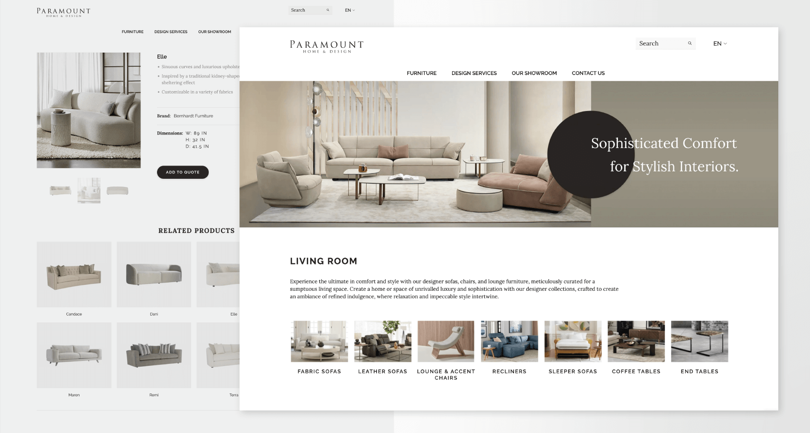 Home page with catelog