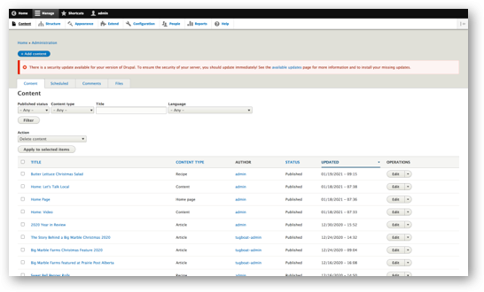 Drupal screenshot